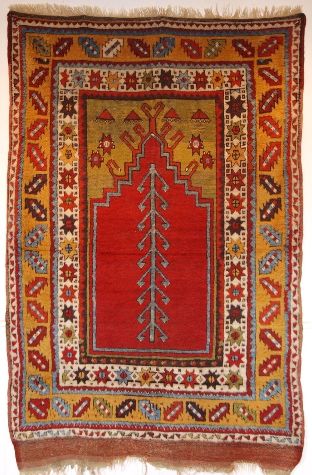 ANTIQUE TURKISH KONYA REGION PRAYER RUG, SUPERB COLOURS, 2ND HALF 19TH CENTURY.