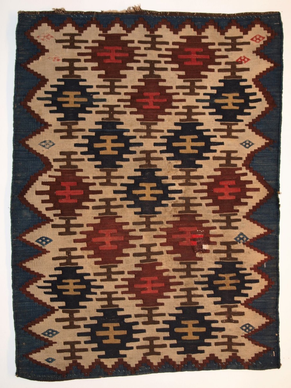 ANTIQUE SOUTH CAUCASIAN OR SHAHSAVAN FLAT WEAVE MAFRASH END PANEL, ONE OF A PAIR, CIRCA 1880.