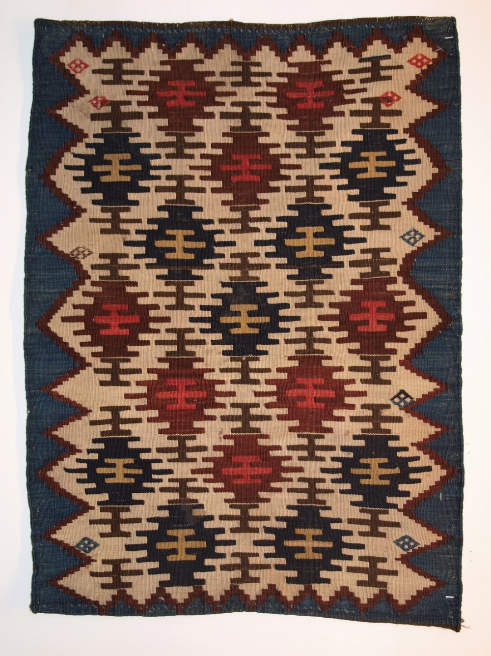 ANTIQUE SOUTH CAUCASIAN OR SHAHSAVAN FLAT WEAVE MAFRASH END PANEL, ONE OF A PAIR, CIRCA 1880. B.