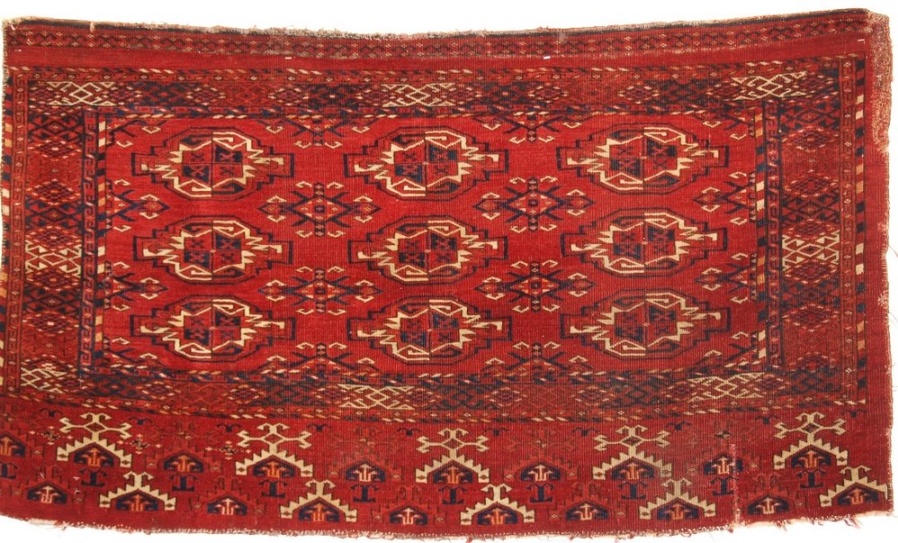 ANTIQUE KIZIL AYAK TURKMEN CHUVAL, SUPERB COLOUR, LATE 19TH CENTURY. (ONE OF A PAIR) B.