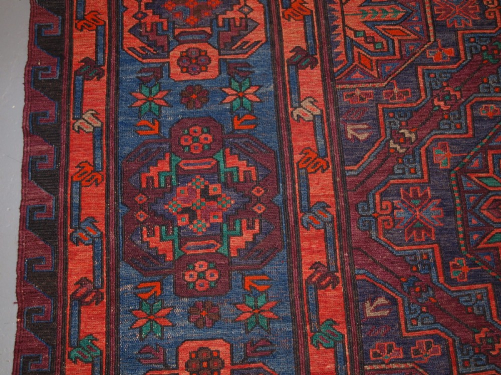 OLD CAUCASIAN SOUMAK CARPET, EXCELLENT CONDITION, GOOD COLOUR, CIRCA 1920. View IV