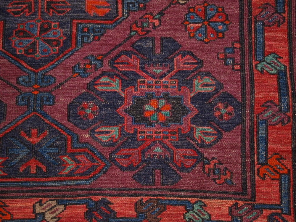 OLD CAUCASIAN SOUMAK CARPET, EXCELLENT CONDITION, GOOD COLOUR, CIRCA 1920. View XII