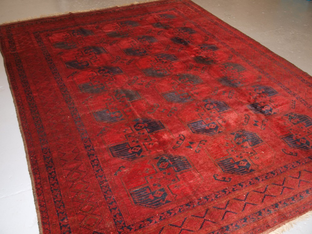ANTIQUE AFGHAN ERSARI SULAYMAN CARPET, EXCELLENT COLOUR, CIRCA 1900.