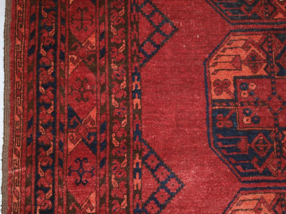 ANTIQUE AFGHAN ERSARI SULAYMAN CARPET, SUPERB COLOUR AND LARGE SIZE, INSCRIBED AND DATED, CIRCA 1900. View III