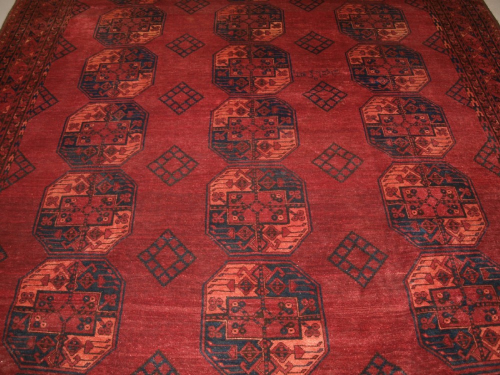 ANTIQUE AFGHAN ERSARI SULAYMAN CARPET, SUPERB COLOUR AND LARGE SIZE, INSCRIBED AND DATED, CIRCA 1900. View VI