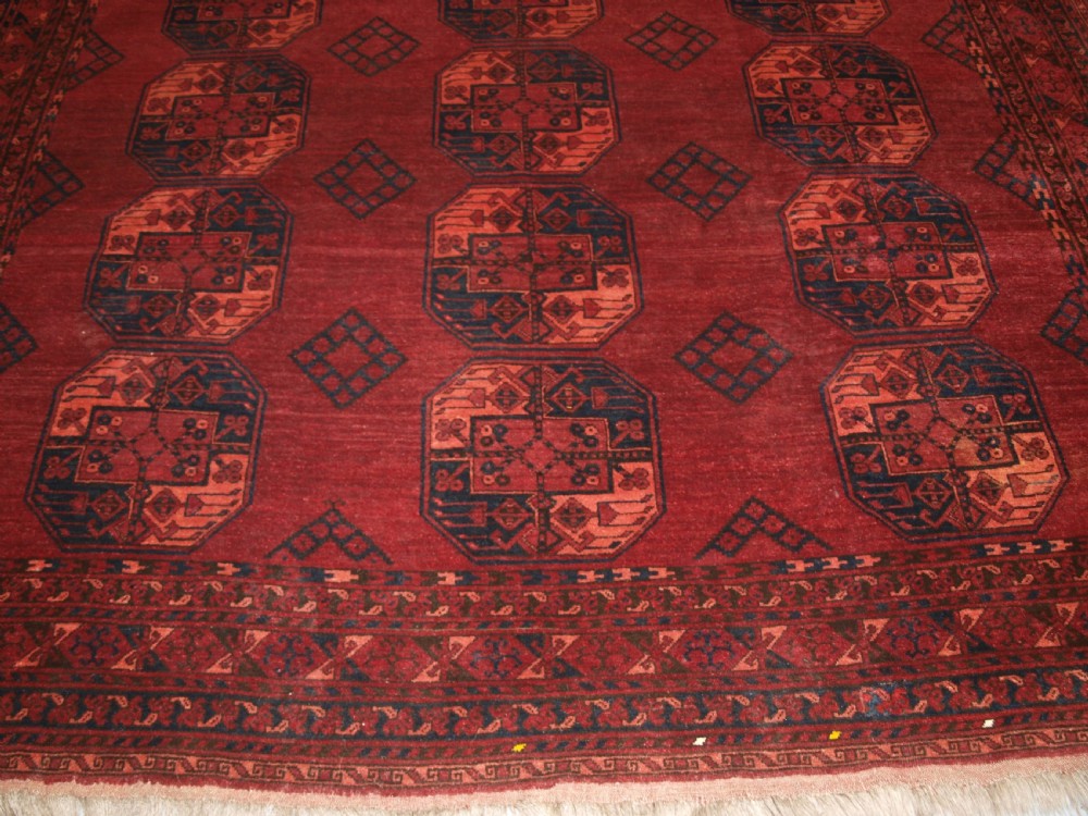ANTIQUE AFGHAN ERSARI SULAYMAN CARPET, SUPERB COLOUR AND LARGE SIZE, INSCRIBED AND DATED, CIRCA 1900. View VII