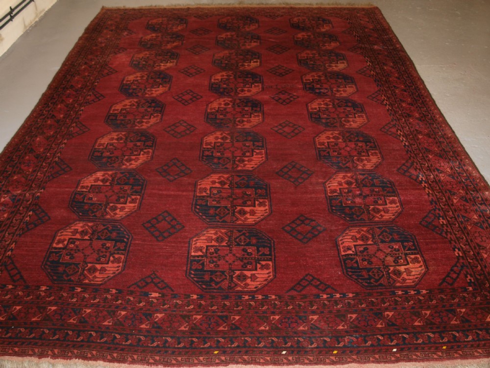 ANTIQUE AFGHAN ERSARI SULAYMAN CARPET, SUPERB COLOUR AND LARGE SIZE, INSCRIBED AND DATED, CIRCA 1900. View XV