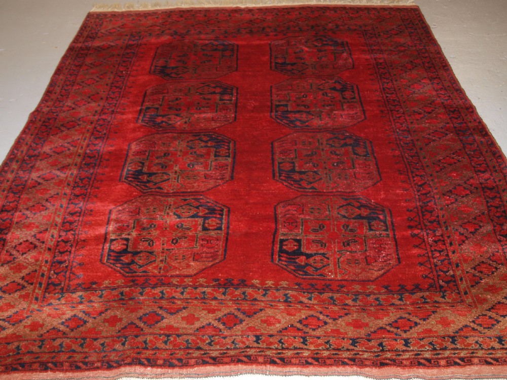 ANTIQUE AFGHAN VILLAGE RUG, ERSARI WEAVERS, SUPERB COLOUR AND SOFT WOOL, CIRCA 1900. View II
