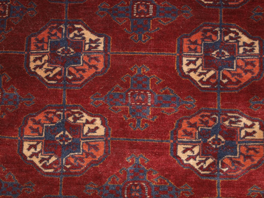 OLD AFGHAN VILLAGE CARPET WITH BESHIR TURKMEN BORDER DESIGN, CIRCA 1920. View VIII