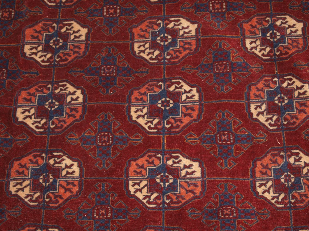 OLD AFGHAN VILLAGE CARPET WITH BESHIR TURKMEN BORDER DESIGN, CIRCA 1920. View IX