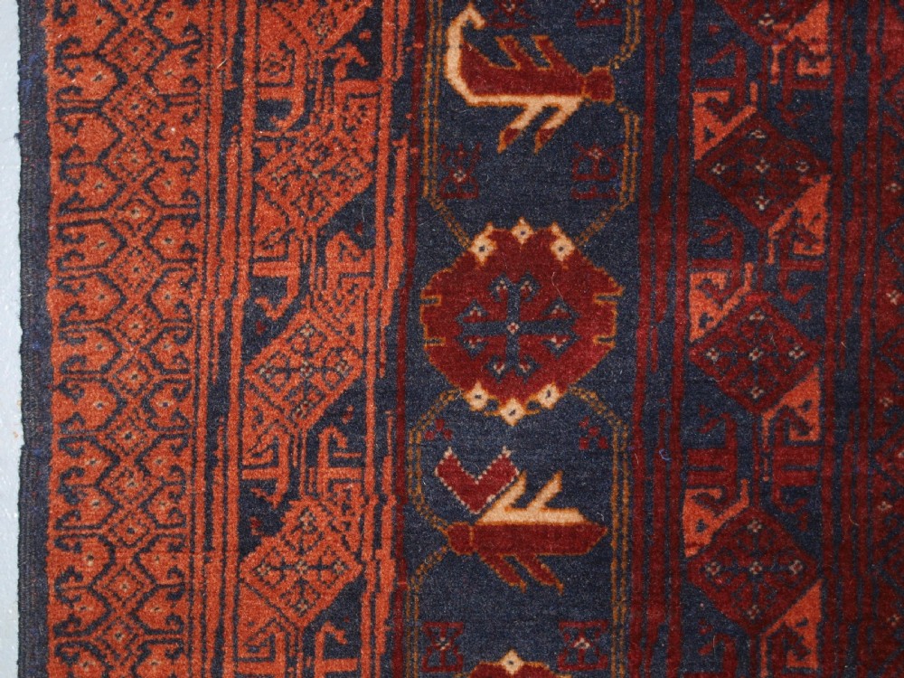 OLD AFGHAN VILLAGE CARPET WITH BESHIR TURKMEN BORDER DESIGN, CIRCA 1920. View XI