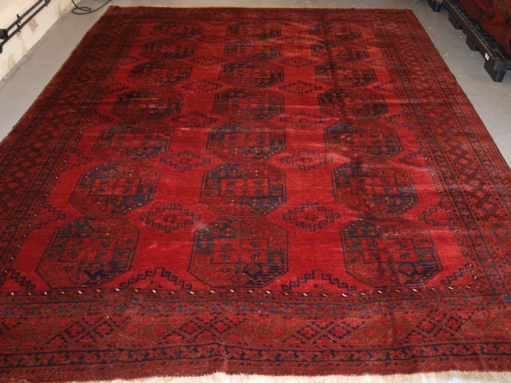OLD AFGHAN VILLAGE CARPET, TRADITIONAL DESIGN WITH SUPERB COLOUR, CIRCA 1920. View II