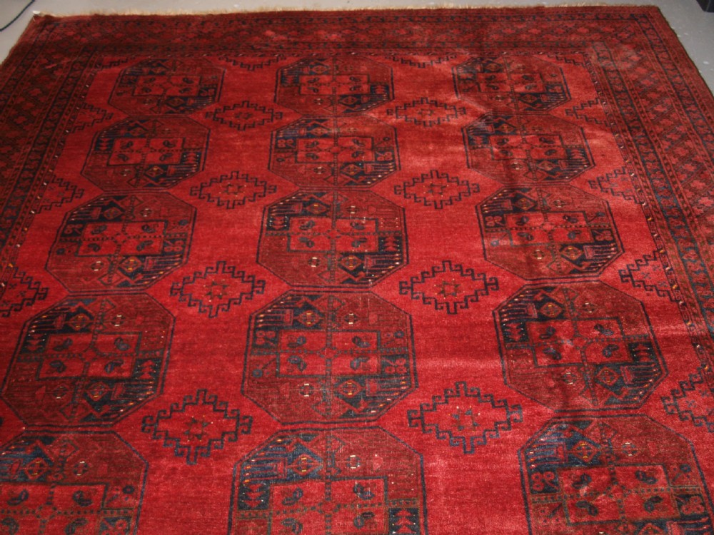 OLD AFGHAN VILLAGE CARPET, TRADITIONAL DESIGN WITH SUPERB COLOUR, CIRCA 1920. View V