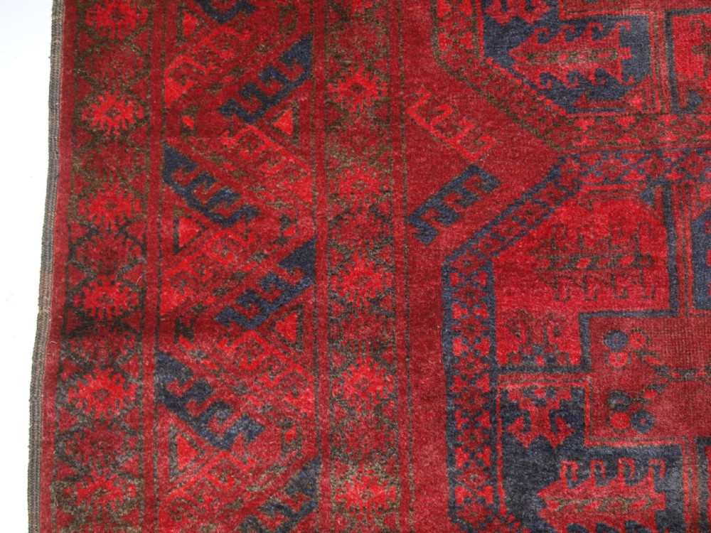 OLD AFGHAN VILLAGE CARPET, VERY DEEP RED COLOUR, TRADITIONAL DESIGN, CIRCA 1920. View IV