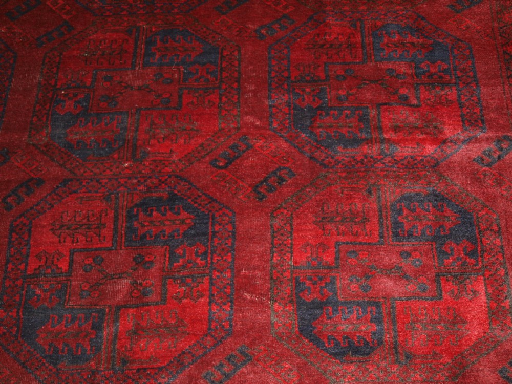 OLD AFGHAN VILLAGE CARPET, VERY DEEP RED COLOUR, TRADITIONAL DESIGN, CIRCA 1920. View VIII