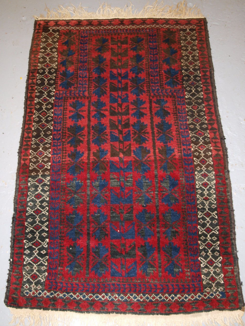 OLD AFGHAN VILLAGE PRAYER RUG, TREE OF LIFE DESIGN, CIRCA 1920.