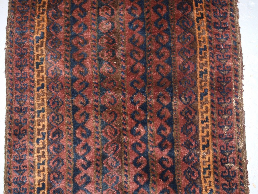 ANTIQUE AFGHAN BALUCH BALISHT STORAGE BAG FACE, GOOD DESIGN, CIRCA 1900. View III
