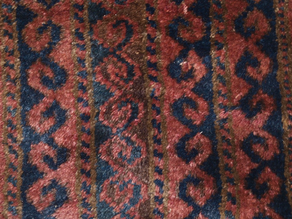 ANTIQUE AFGHAN BALUCH BALISHT STORAGE BAG FACE, GOOD DESIGN, CIRCA 1900. View VI