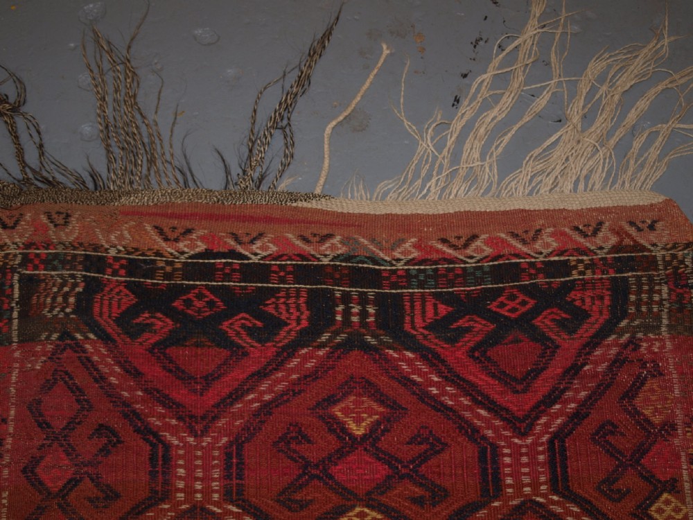 OLD UZBEK OR AFGHAN EMBROIDERED FLAT WEAVE RUNNER, GOOD COLOURS, CIRCA 1920. View VIII