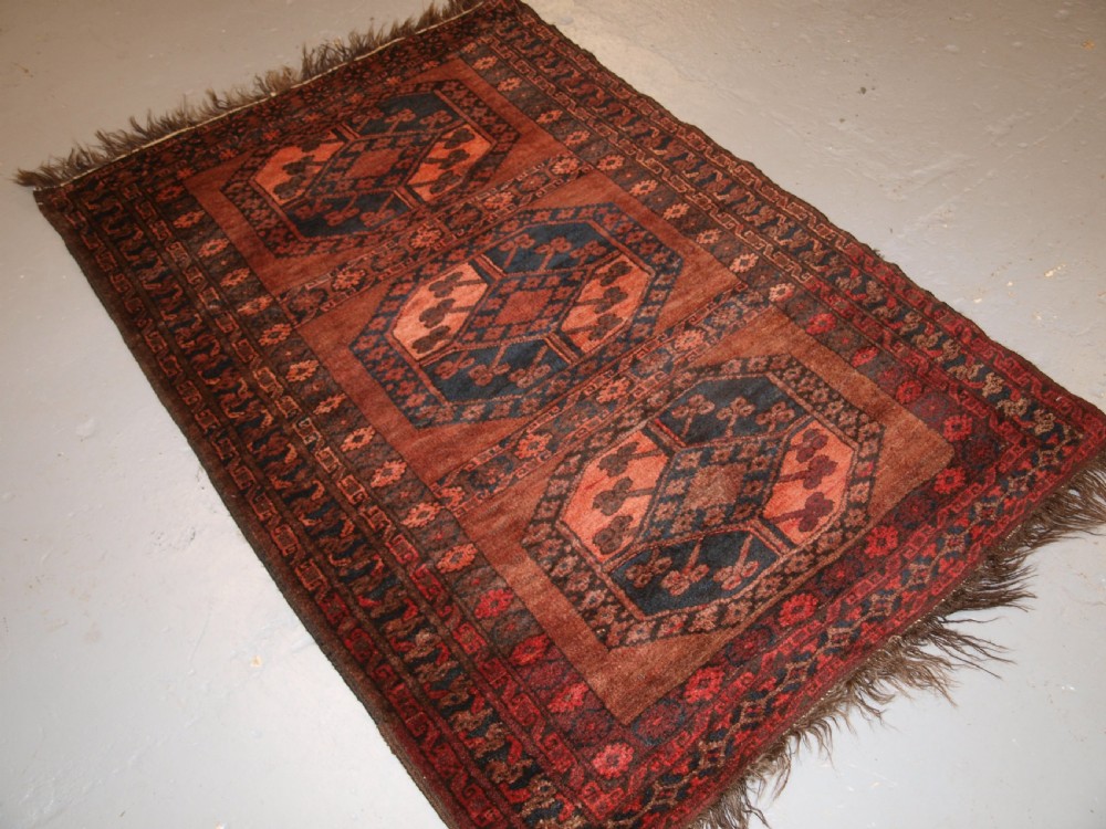 ANTIQUE AFGHAN VILLAGE RUG, ERSARI WEAVERS, SOFT COLOURS, HARD WEARING. CIRCA 1900/20. View II