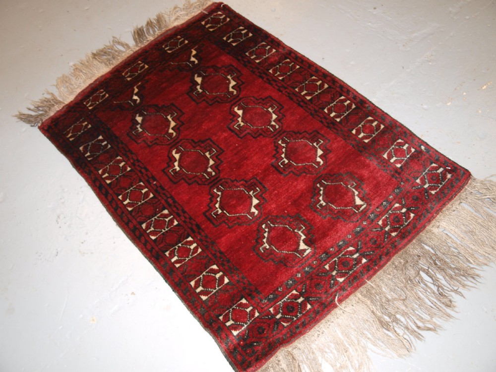 OLD AFGHAN VILLAGE RUG, KIZIL AYAK, SWEET SMALL SIZE, GREAT CONDITION, CIRCA 1920. View II