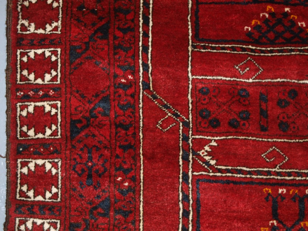 OLD AFGHAN ENSI DESIGN RUG, SUPERB COLOUR, GREAT FURNISHING RUG, CIRCA 1920. View IV