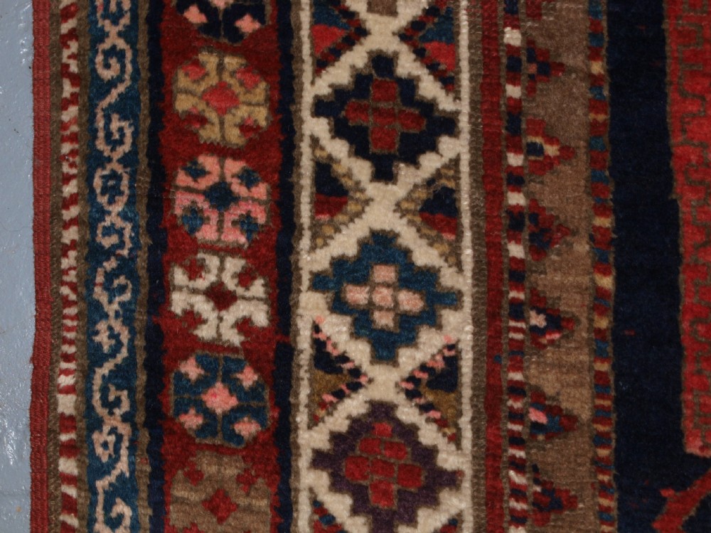 ANTIQUE CAUCASIAN KAZAK LONG RUG OR RUNNER, GREAT CONDITION AND COLOUR, LATE 19TH CENTURY. View V