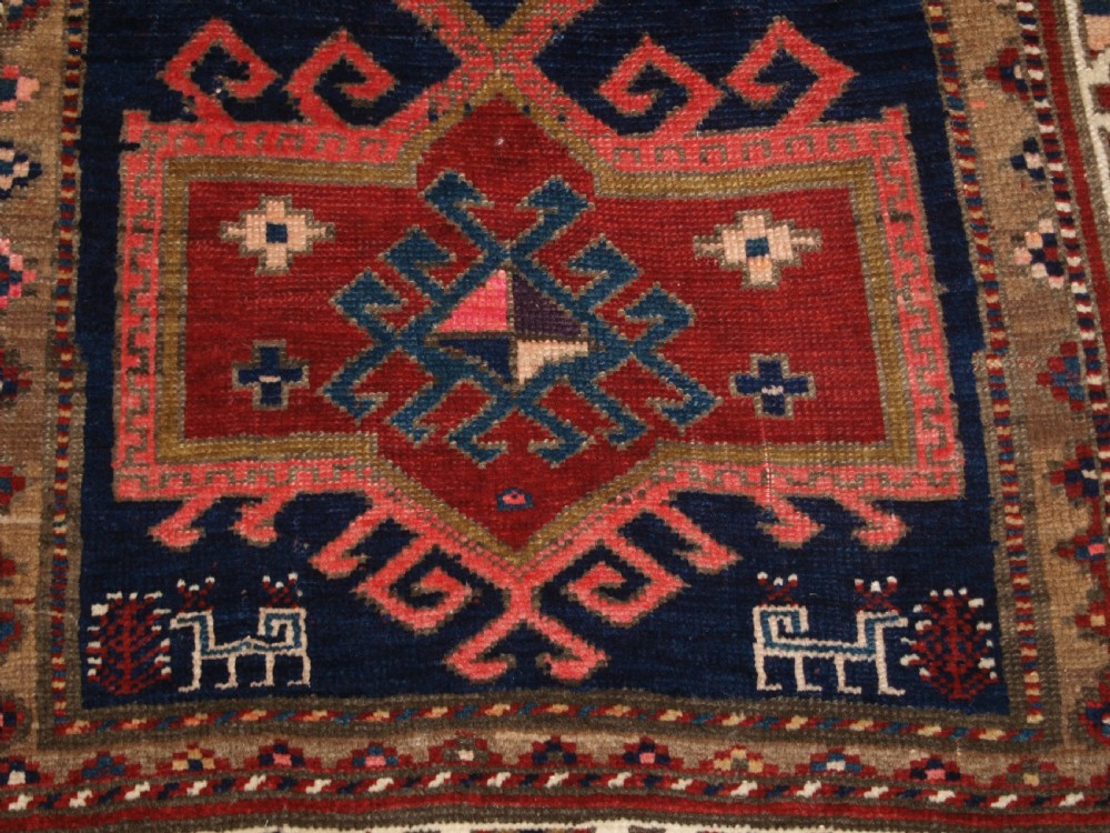 ANTIQUE CAUCASIAN KAZAK LONG RUG OR RUNNER, GREAT CONDITION AND COLOUR, LATE 19TH CENTURY. View VII
