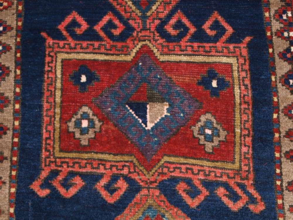 ANTIQUE CAUCASIAN KAZAK LONG RUG OR RUNNER, GREAT CONDITION AND COLOUR, LATE 19TH CENTURY. View X