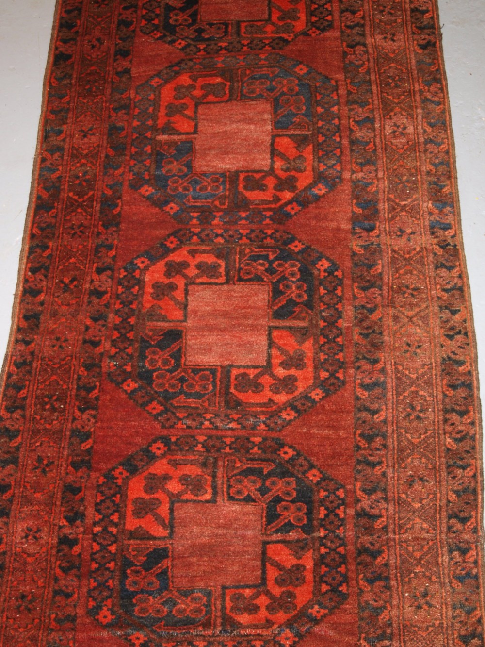 OLD AFGHAN RUNNER, TRADITIONAL DESIGN, VERY HARD WEARING, CIRCA 1920. View III