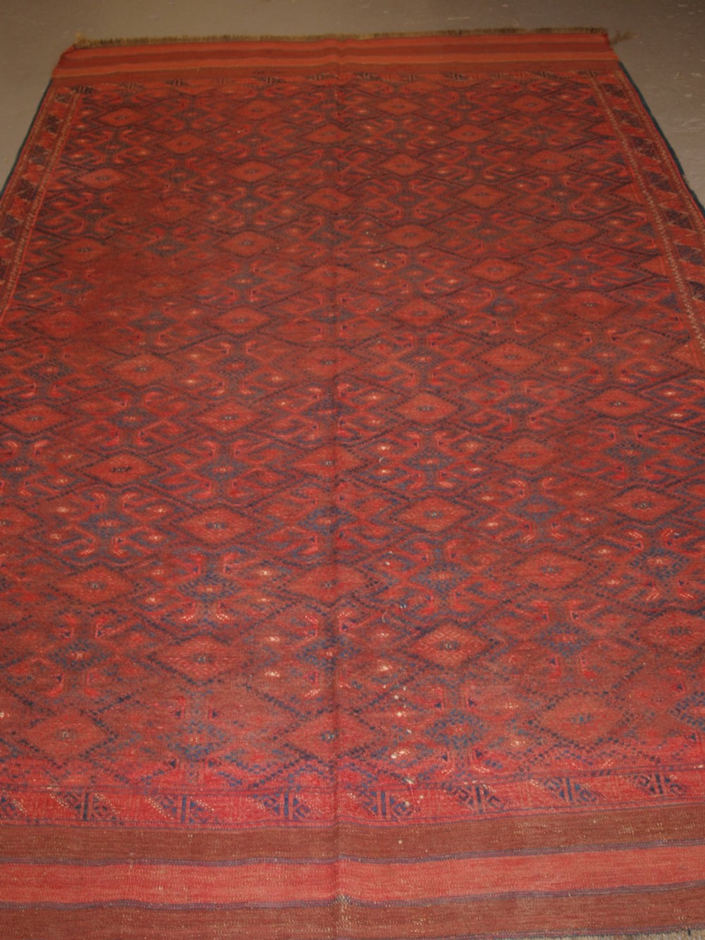 ANTIQUE YOMUT TURKMEN PALLAS SOUMAK KILIM, WELL USED CONDITION, CIRCA 1900. View II
