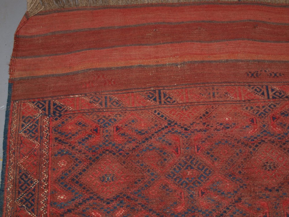 ANTIQUE YOMUT TURKMEN PALLAS SOUMAK KILIM, WELL USED CONDITION, CIRCA 1900. View III
