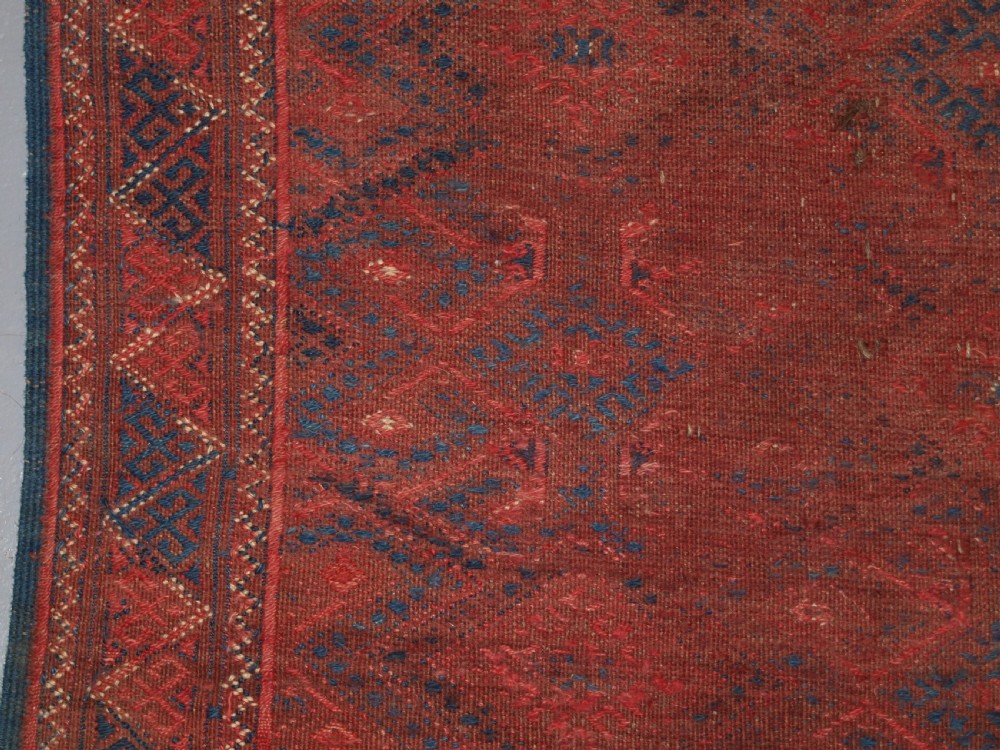 ANTIQUE YOMUT TURKMEN PALLAS SOUMAK KILIM, WELL USED CONDITION, CIRCA 1900. View IV