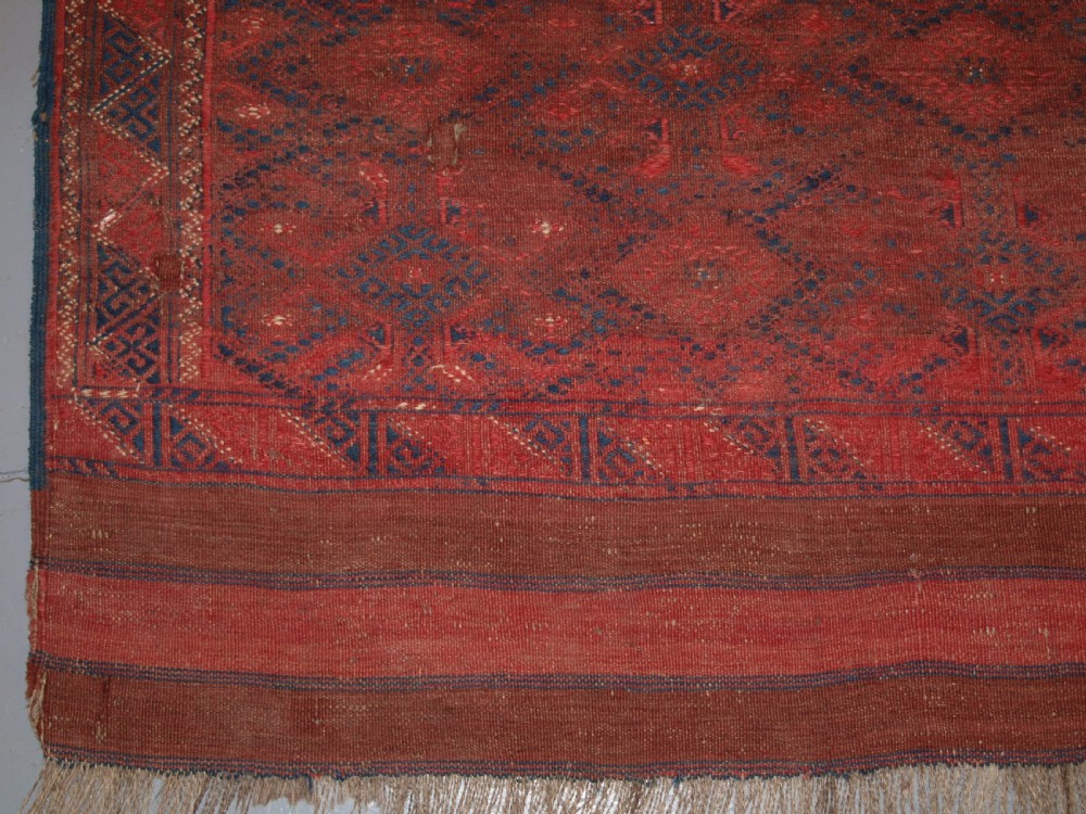 ANTIQUE YOMUT TURKMEN PALLAS SOUMAK KILIM, WELL USED CONDITION, CIRCA 1900. View VIII