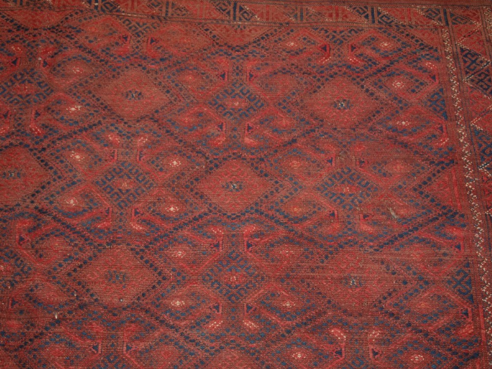 ANTIQUE YOMUT TURKMEN PALLAS SOUMAK KILIM, WELL USED CONDITION, CIRCA 1900. View X