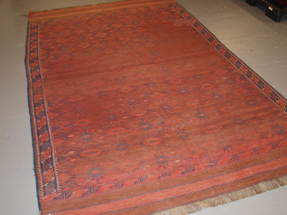 ANTIQUE YOMUT TURKMEN PALLAS SOUMAK KILIM, WELL USED CONDITION, CIRCA 1900. View XI