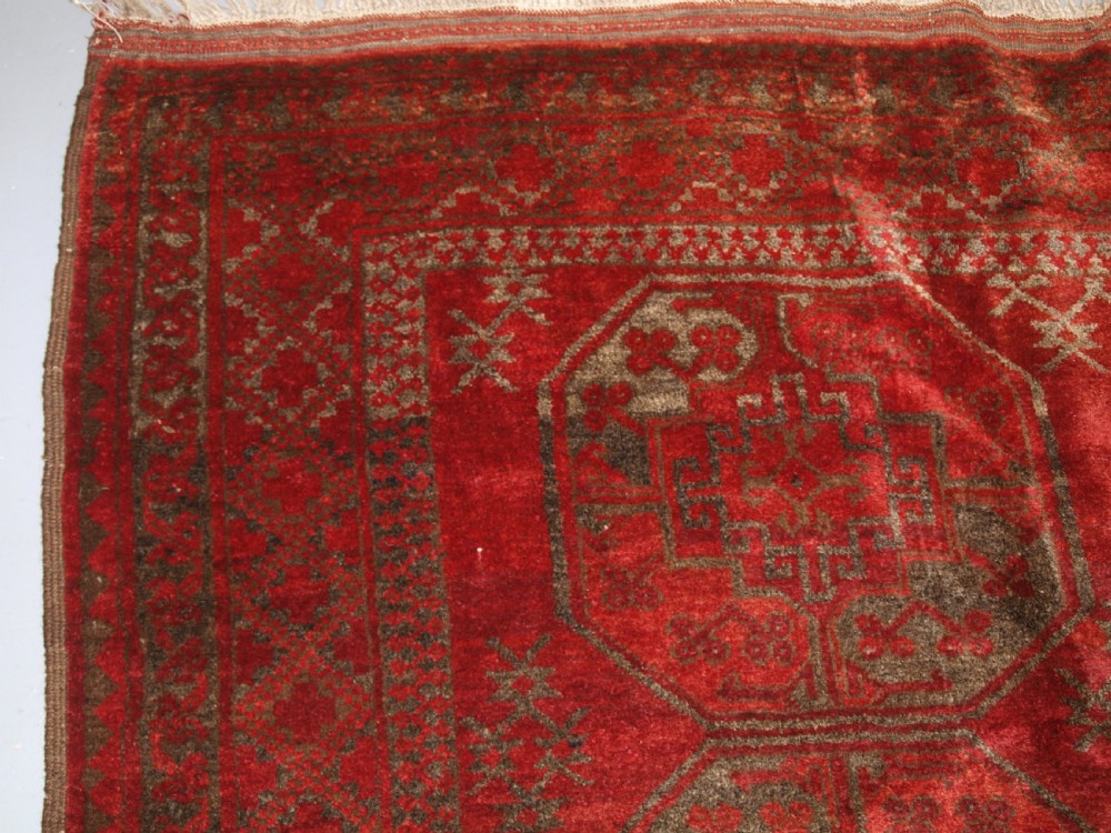 OLD AFGHAN VILLAGE CARPET, TRADITIONAL ERSARI DESIGN, GREAT CONDITION, CIRCA 1920. View III