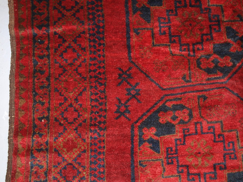 OLD AFGHAN VILLAGE CARPET, TRADITIONAL ERSARI DESIGN, GREAT CONDITION, CIRCA 1920. View IV