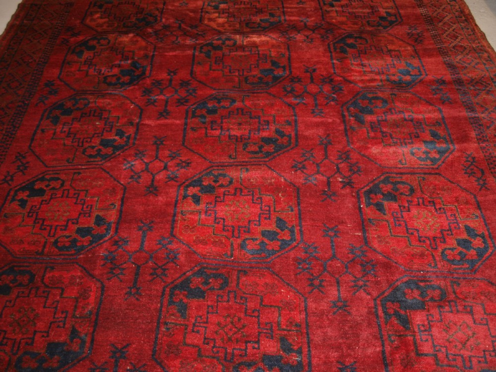 OLD AFGHAN VILLAGE CARPET, TRADITIONAL ERSARI DESIGN, GREAT CONDITION, CIRCA 1920. View VI
