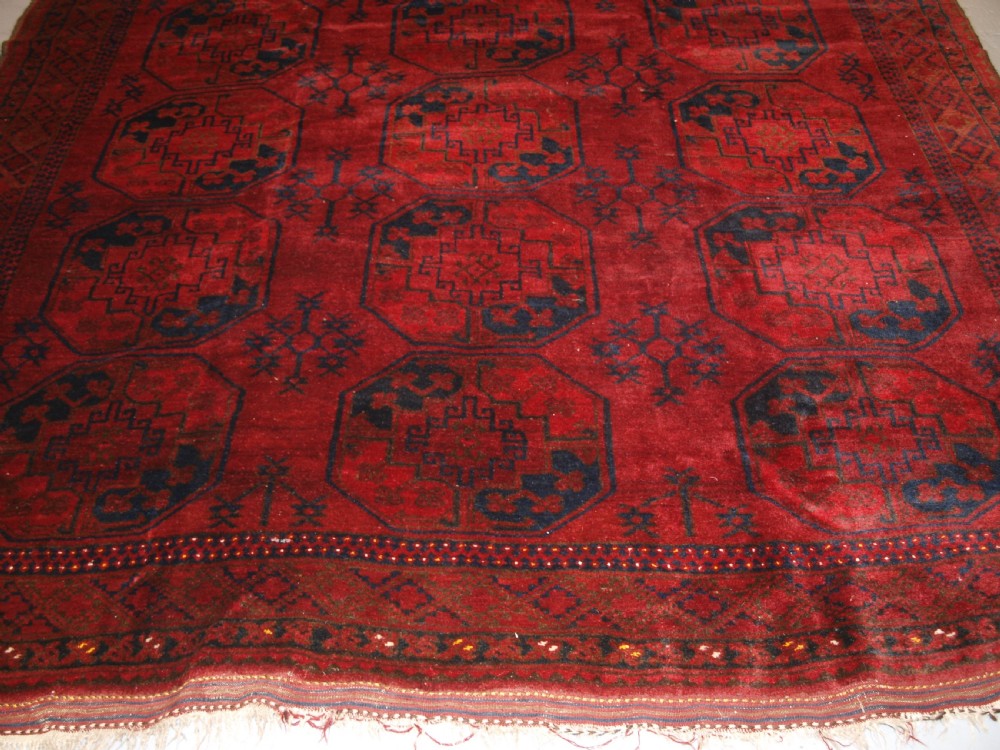 OLD AFGHAN VILLAGE CARPET, TRADITIONAL ERSARI DESIGN, GREAT CONDITION, CIRCA 1920. View VII