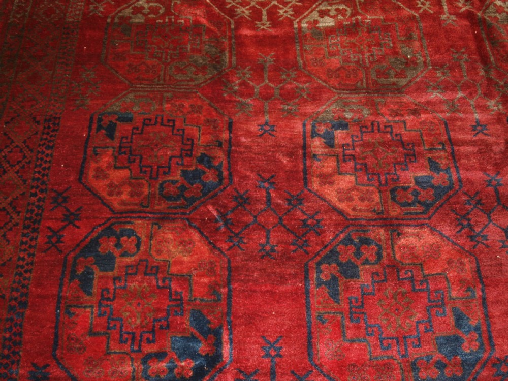 OLD AFGHAN VILLAGE CARPET, TRADITIONAL ERSARI DESIGN, GREAT CONDITION, CIRCA 1920. View XI