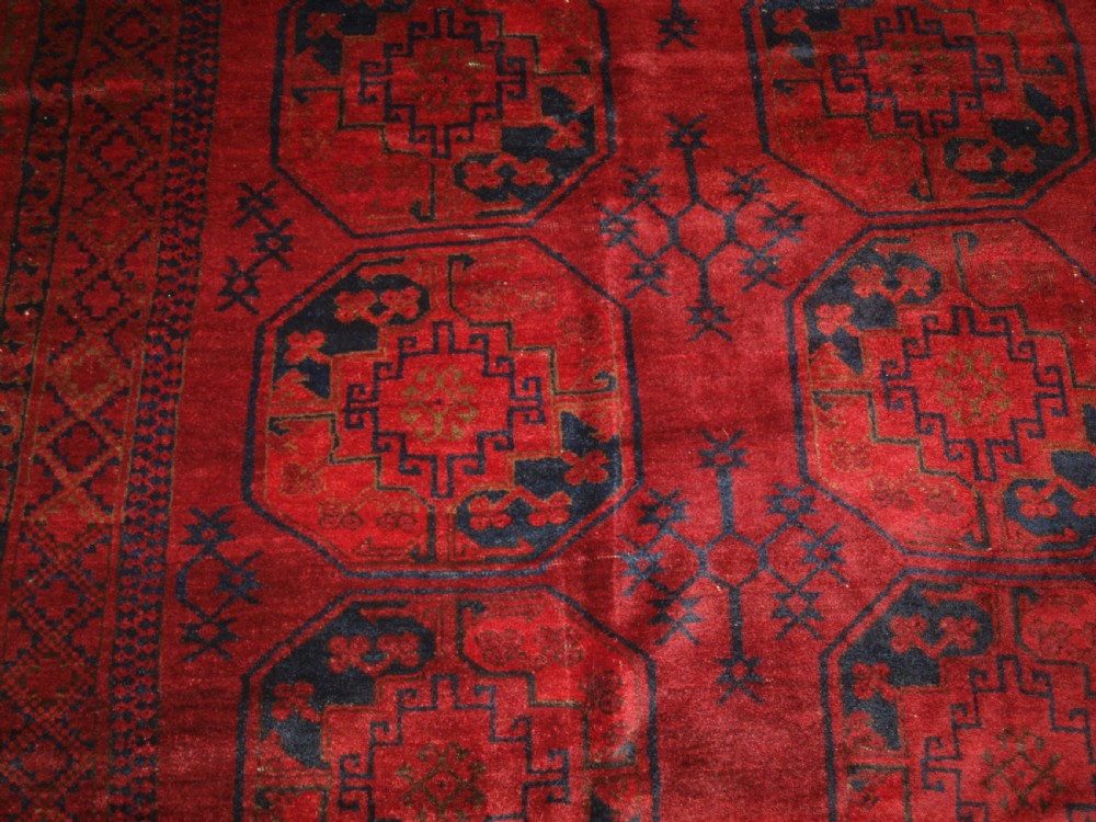 OLD AFGHAN VILLAGE CARPET, TRADITIONAL ERSARI DESIGN, GREAT CONDITION, CIRCA 1920. View XII