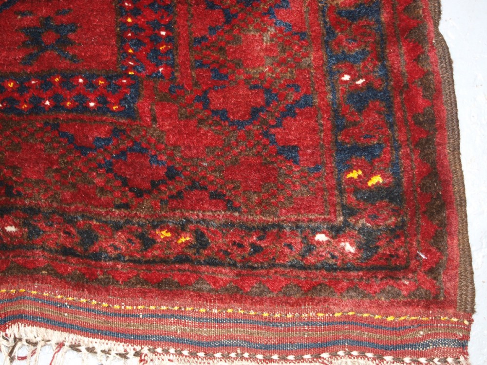 OLD AFGHAN VILLAGE CARPET, TRADITIONAL ERSARI DESIGN, GREAT CONDITION, CIRCA 1920. View XIV
