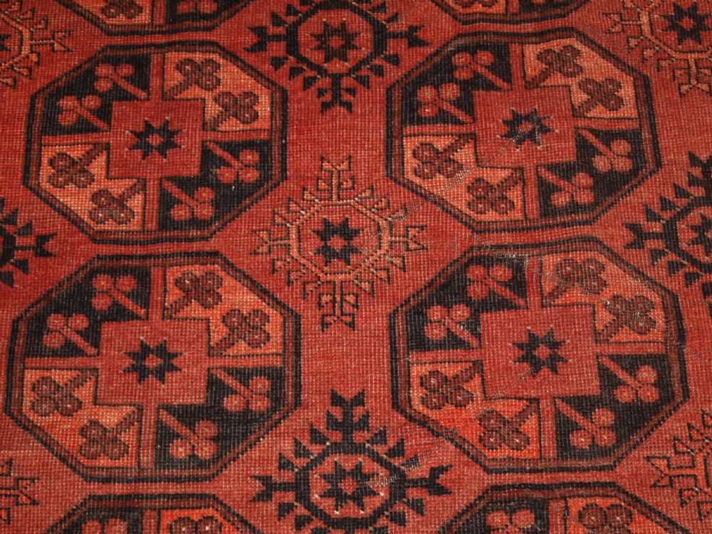 OLD AFGHAN VILLAGE CARPET OF TRADITIONAL DESIGN, SOFT BURNT ORANGE COLOUR, CIRCA 1920. View VIII