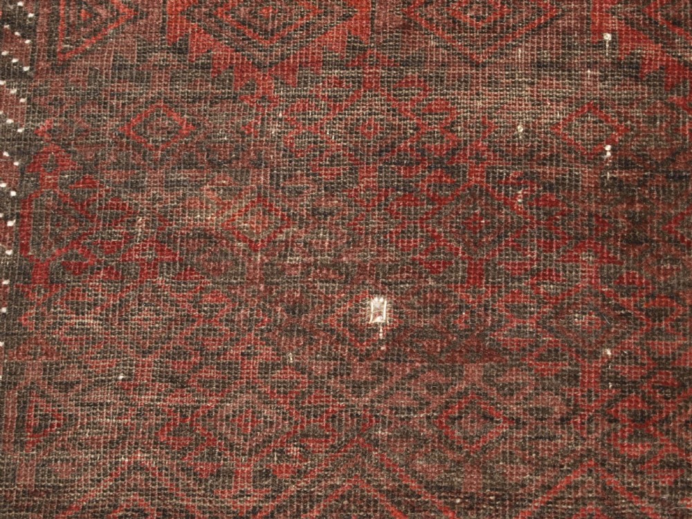 ANTIQUE AFGHAN BALUCH RUG, HEAVY WEAR, GOOD LIVED WITH LOOK, CIRCA 1900. View XI