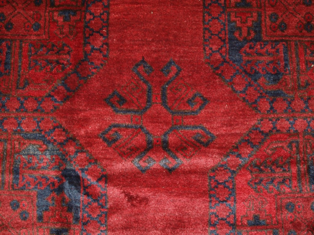 OLD AFGHAN VILLAGE CARPET, GREAT ALMOST SQUARE SIZE, SUPERB CONDITION, CIRCA 1920. View VIII