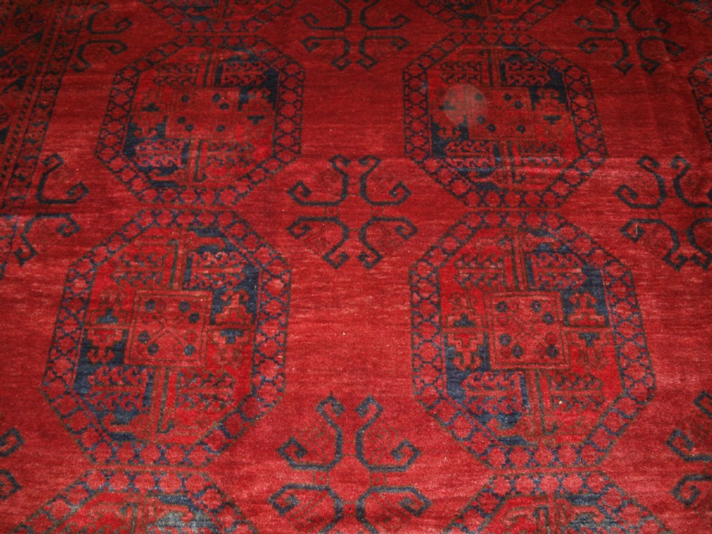 OLD AFGHAN VILLAGE CARPET, GREAT ALMOST SQUARE SIZE, SUPERB CONDITION, CIRCA 1920. View IX