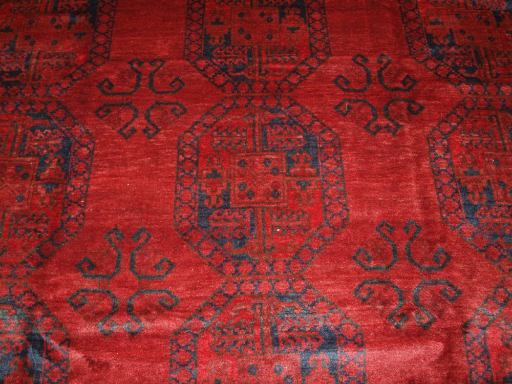 OLD AFGHAN VILLAGE CARPET, GREAT ALMOST SQUARE SIZE, SUPERB CONDITION, CIRCA 1920. View XIII