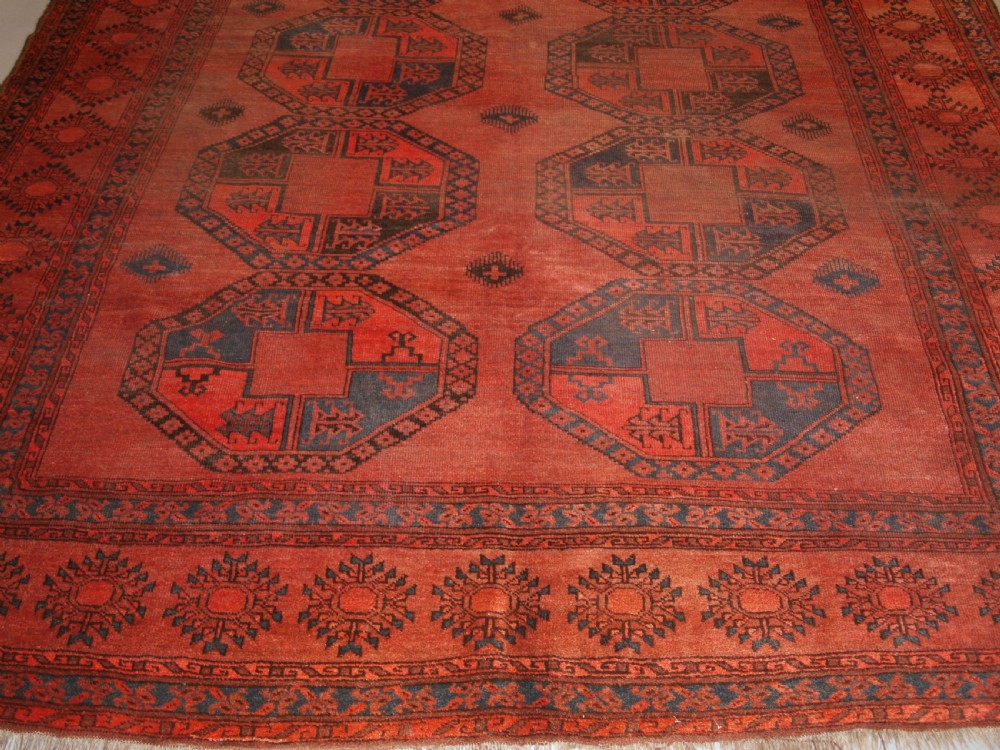 ANTIQUE AFGHAN SULAYMAN CARPET, HEAVY WEAR BUT STILL SOUND, CIRCA 1900. View VI