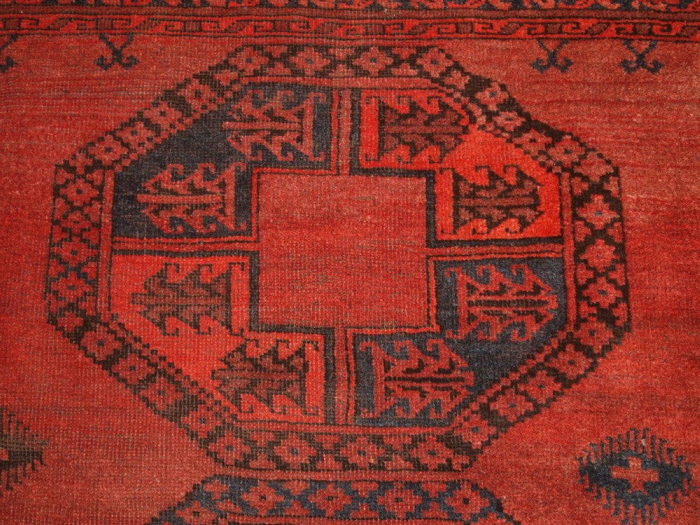 ANTIQUE AFGHAN SULAYMAN CARPET, HEAVY WEAR BUT STILL SOUND, CIRCA 1900. View VIII